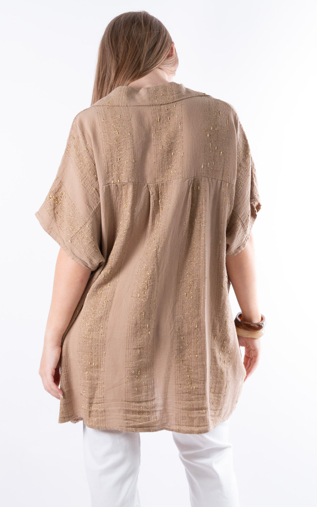 Zadie Gold Line Shirt | Mocha