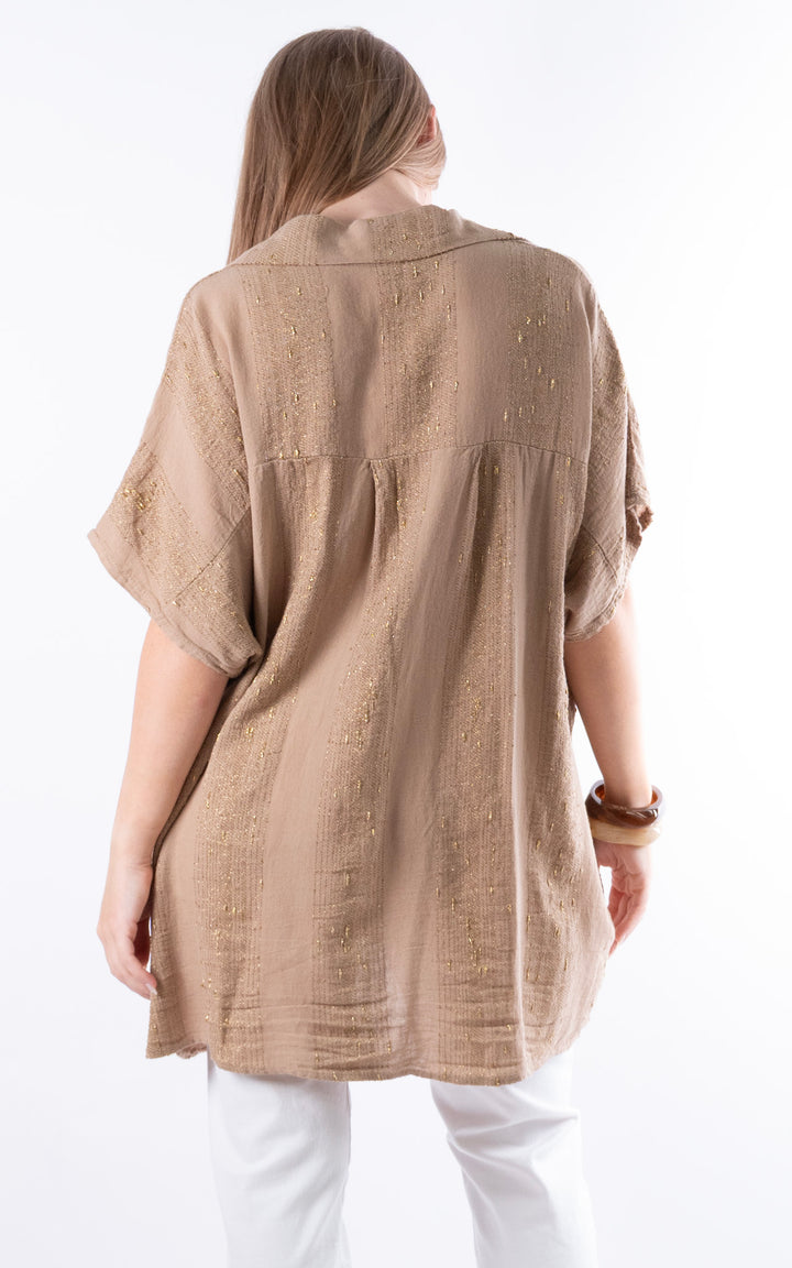 Zadie Gold Line Shirt | Mocha