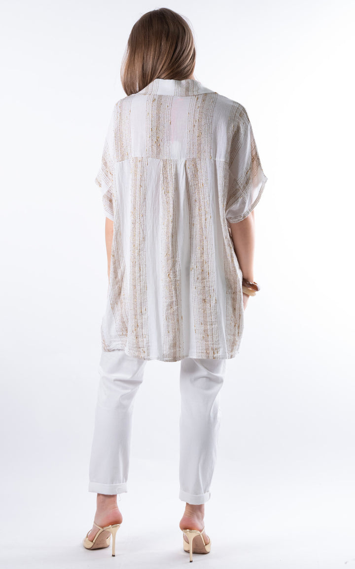 Zadie Gold Line Shirt | White