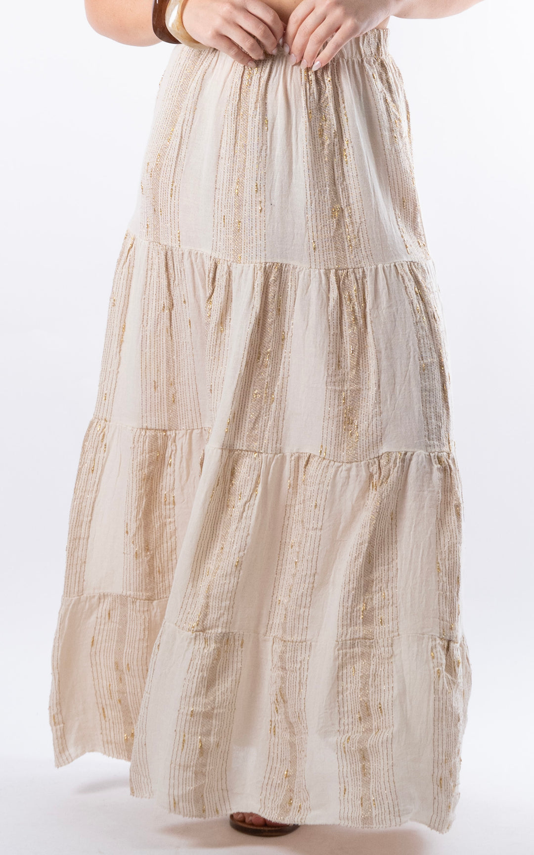 Zadie Gold Line Skirt | Beige