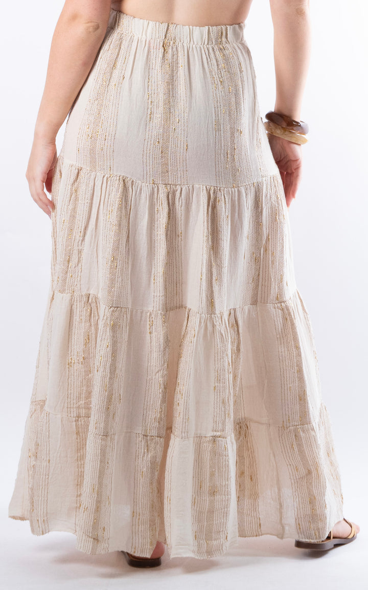 Zadie Gold Line Skirt | Beige