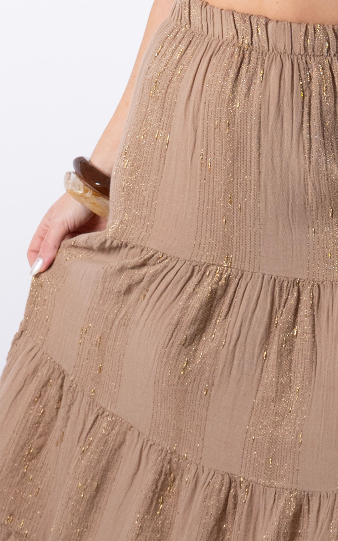 Zadie Gold Line Skirt | Mocha