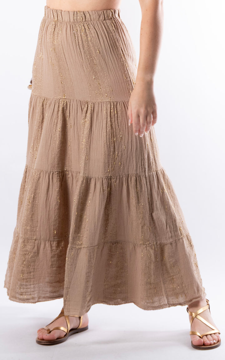 Zadie Gold Line Skirt | Mocha