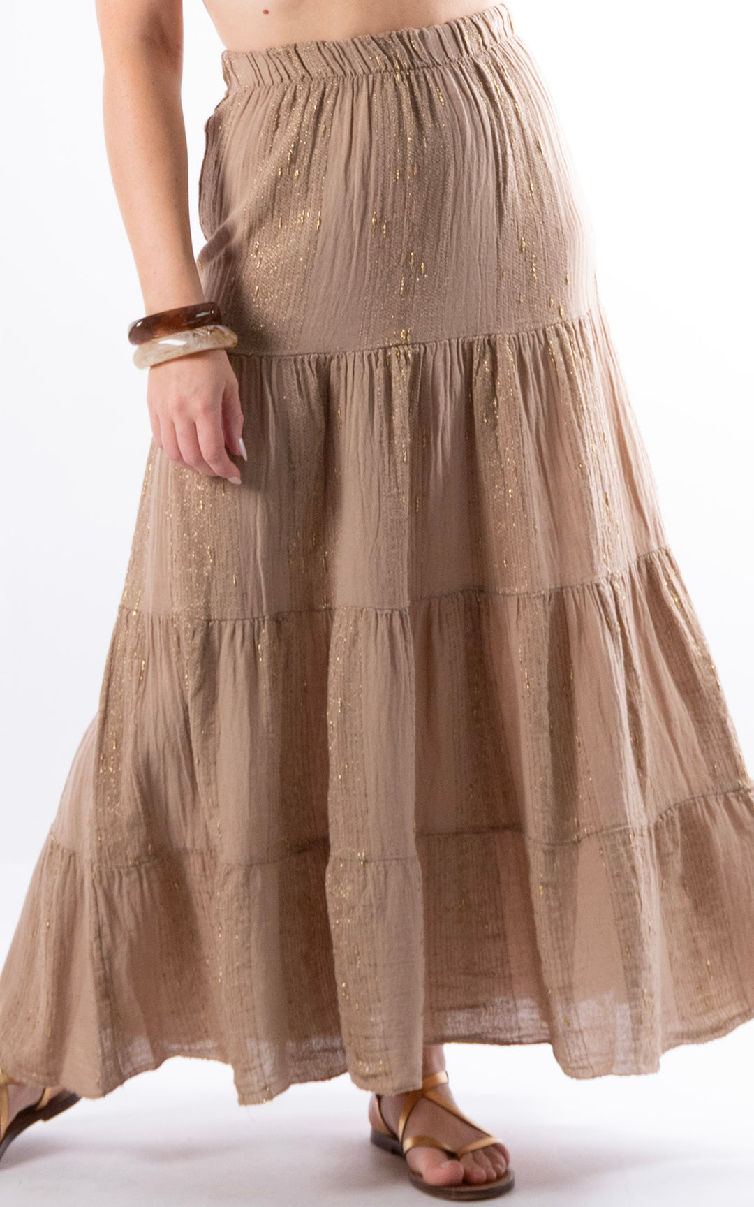 Zadie Gold Line Skirt | Mocha
