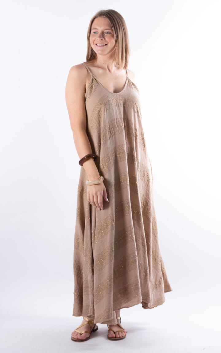 Zadie Gold Line Strap Dress | Mocha
