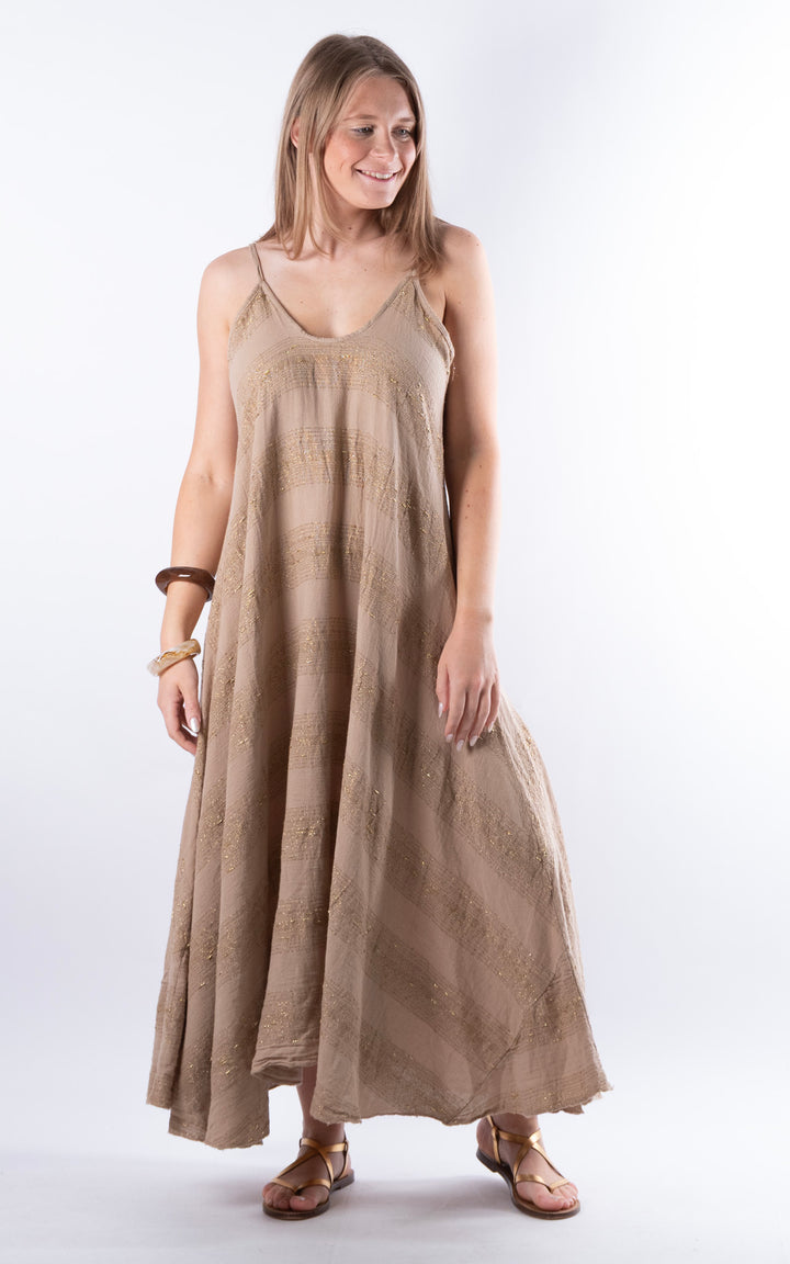 Zadie Gold Line Strap Dress | Mocha