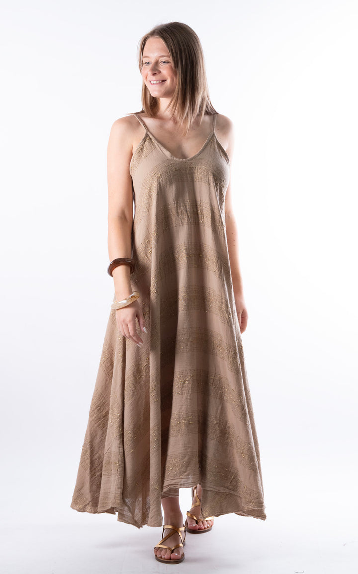 Zadie Gold Line Strap Dress | Mocha
