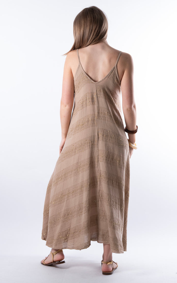 Zadie Gold Line Strap Dress | Mocha