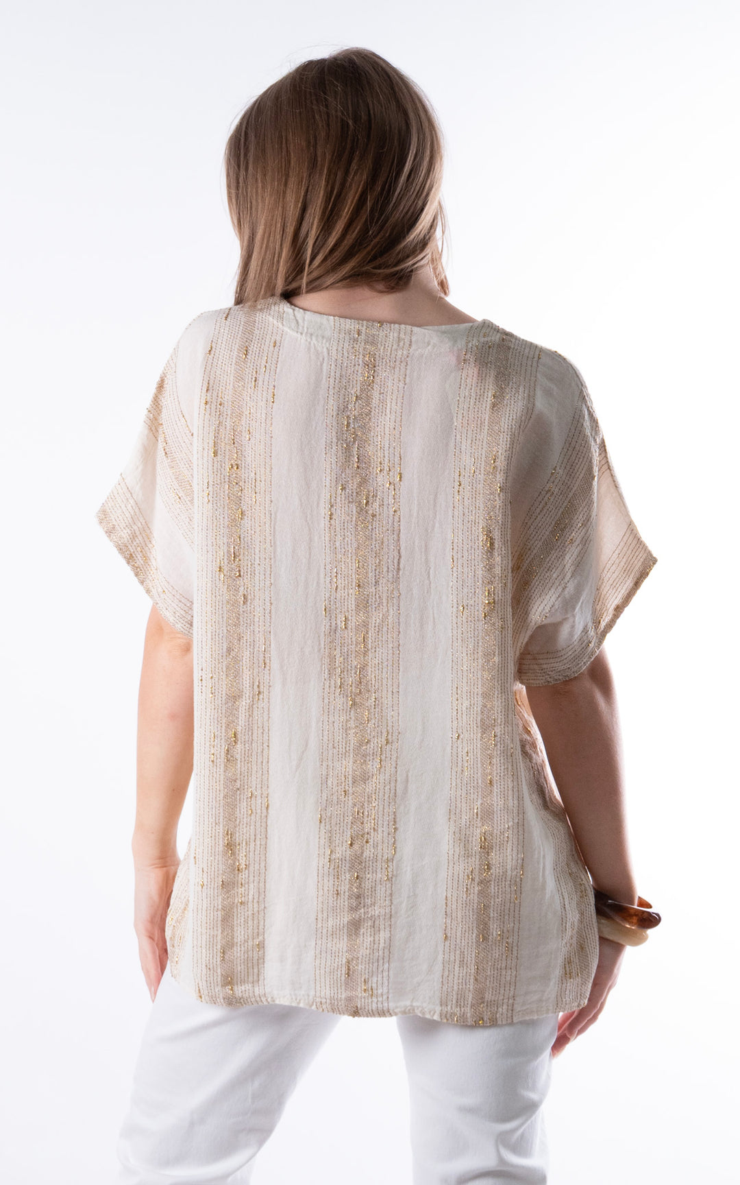 Zadie Gold Line Top | Beige