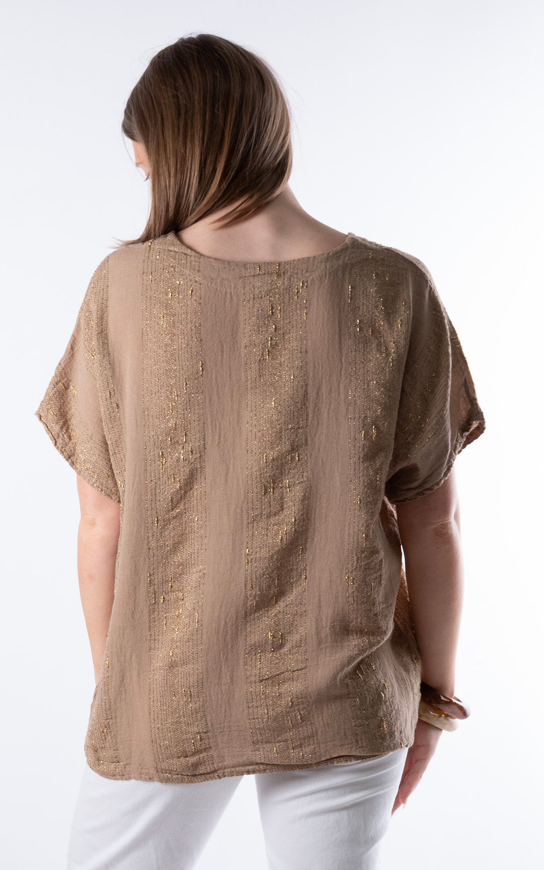 Zadie Gold Line Top | Mocha
