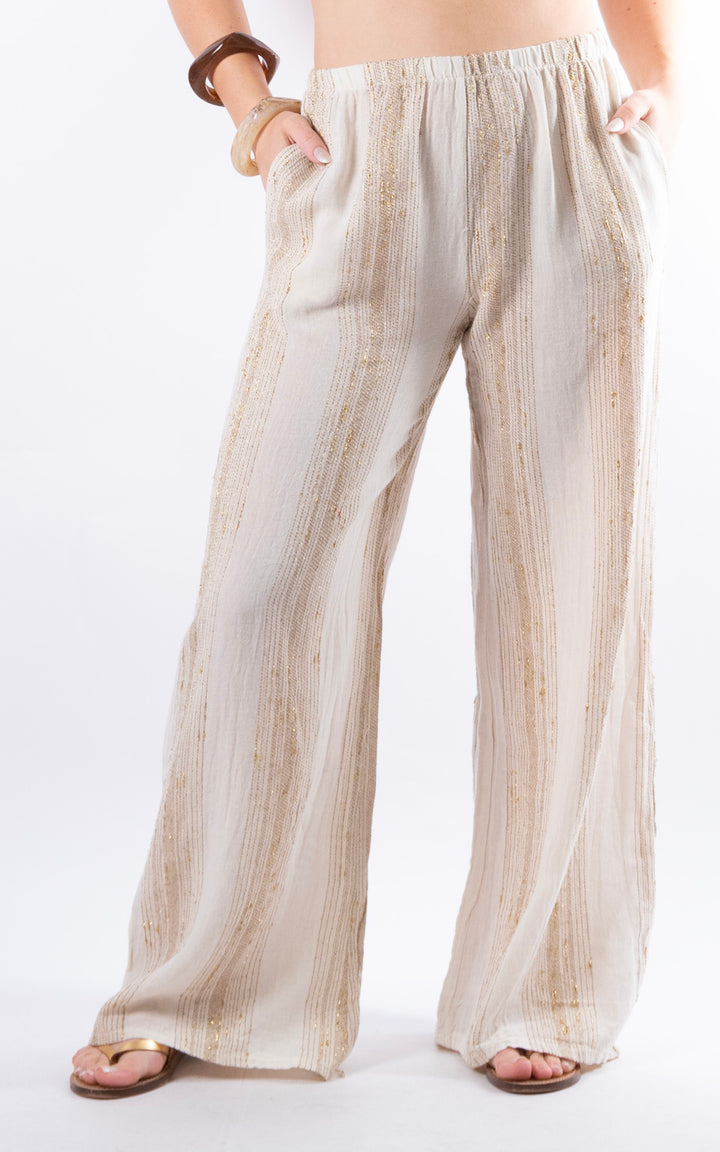 Zadie Gold Line Trousers | Beige