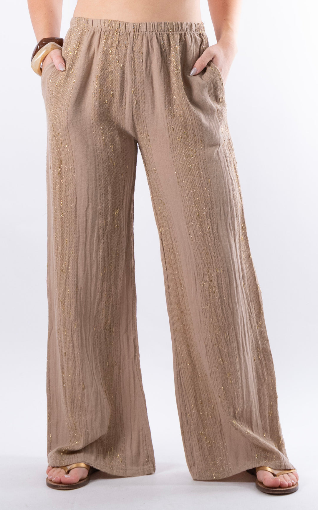 Zadie Gold Line Trousers | Mocha