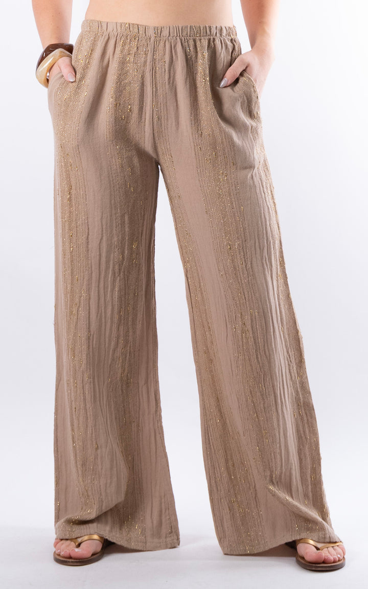 Zadie Gold Line Trousers | Mocha
