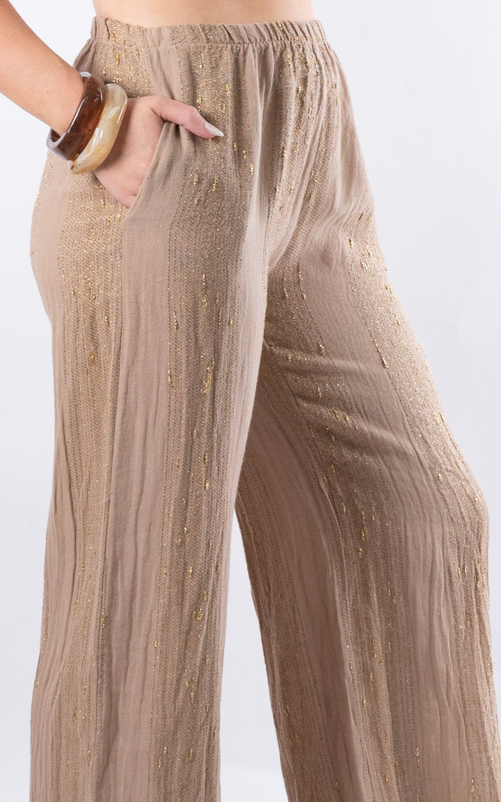 Zadie Gold Line Trousers | Mocha