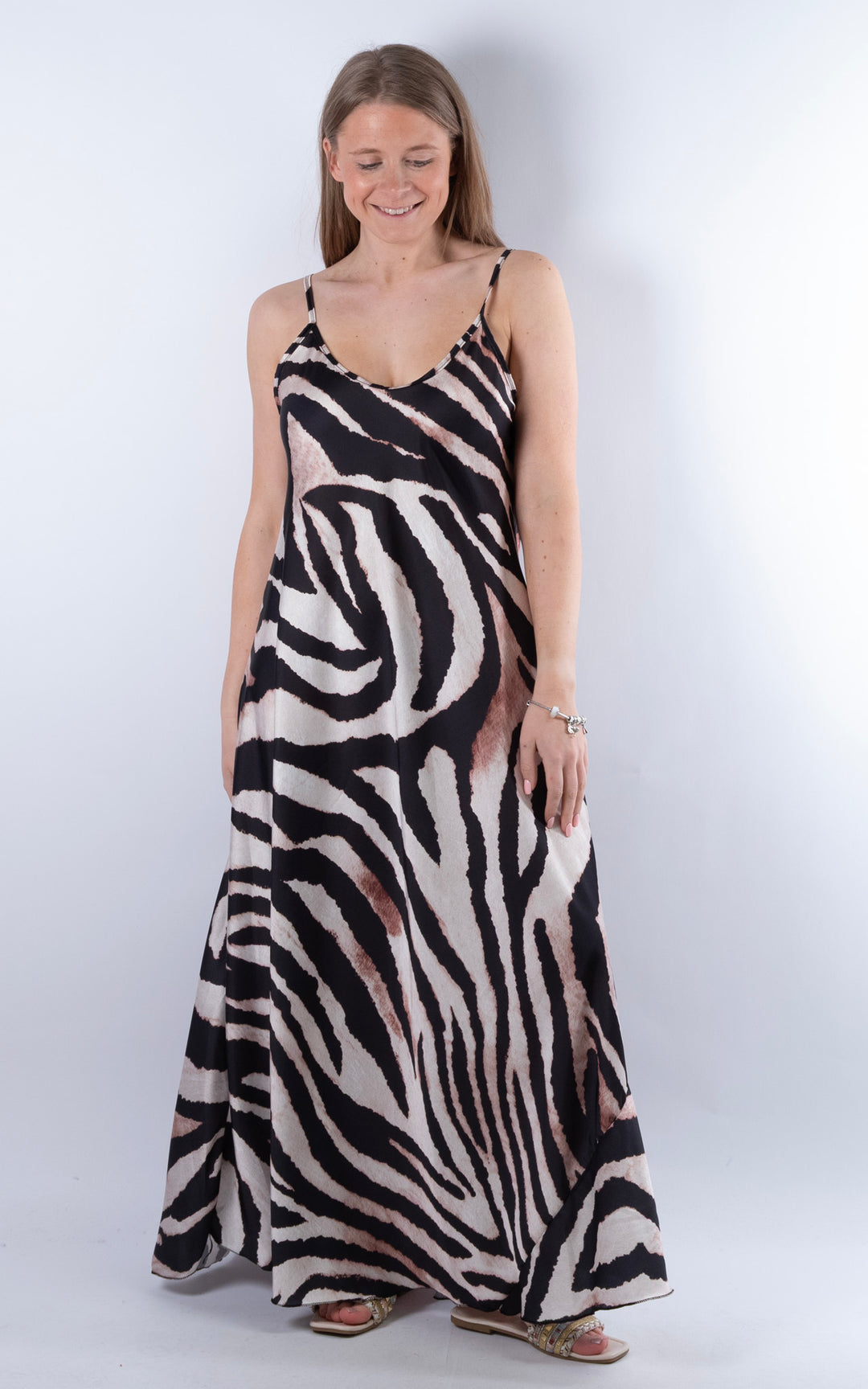 Zebra Maxi Dress  | Black