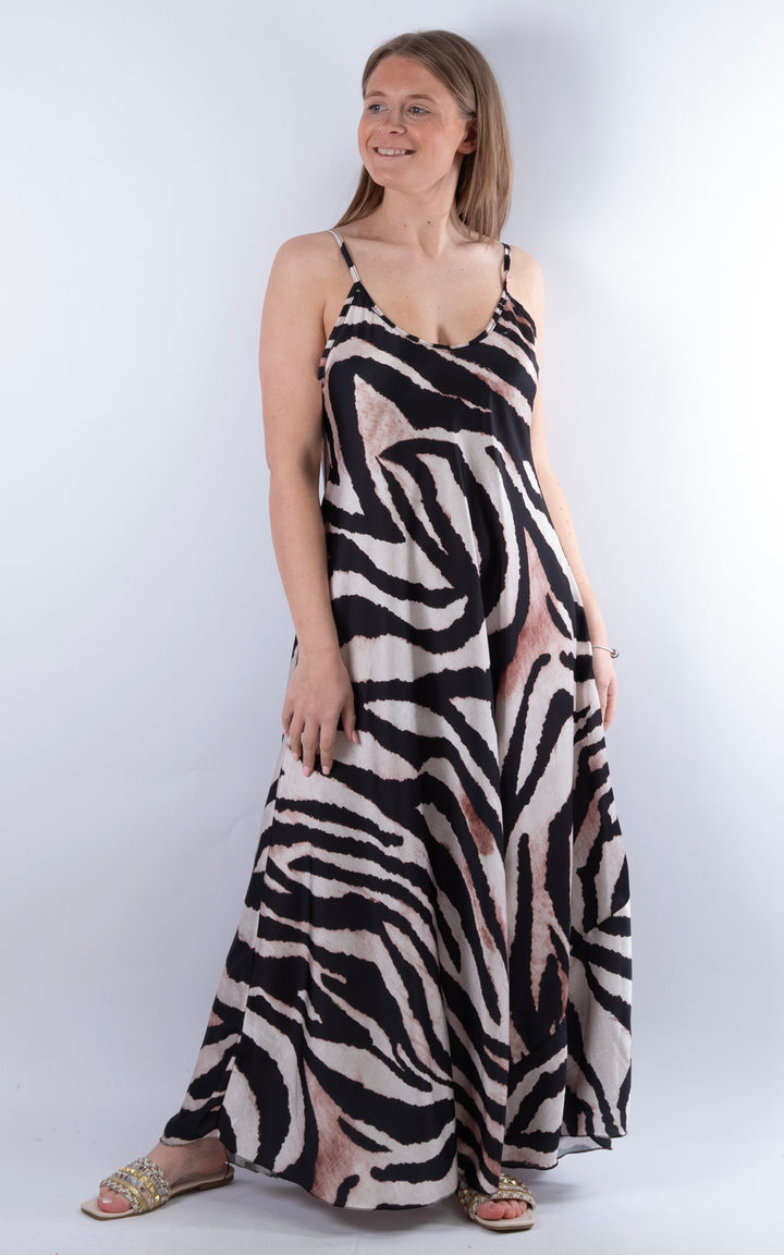 Zebra Maxi Dress  | Black