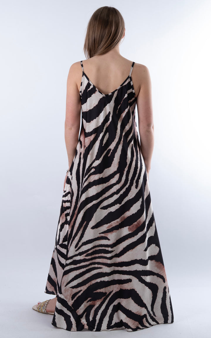 Zebra Maxi Dress  | Black