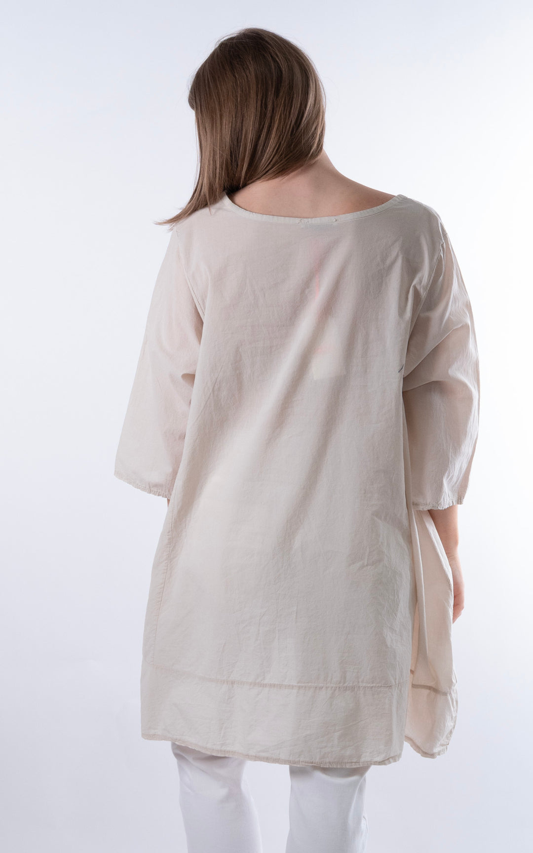 Zena Spotted Longline Top | Beige