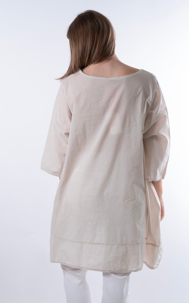 Zena Spotted Longline Top | Beige