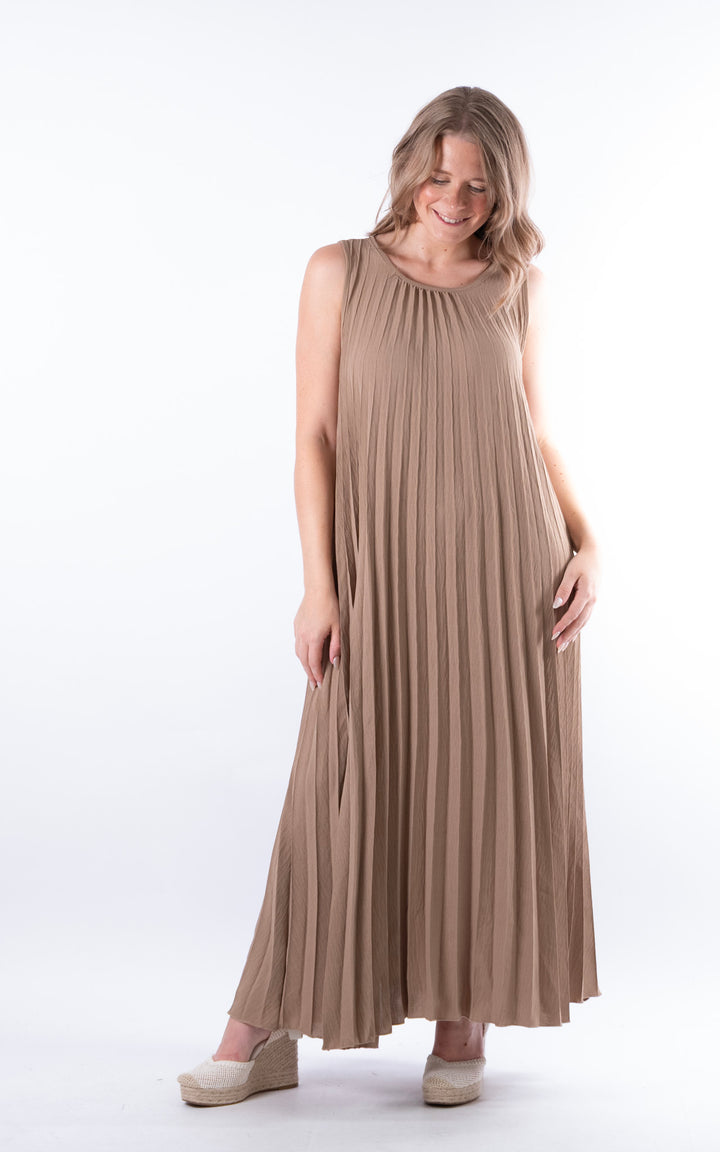 Zoe Maxi Pleated Dress | Sand