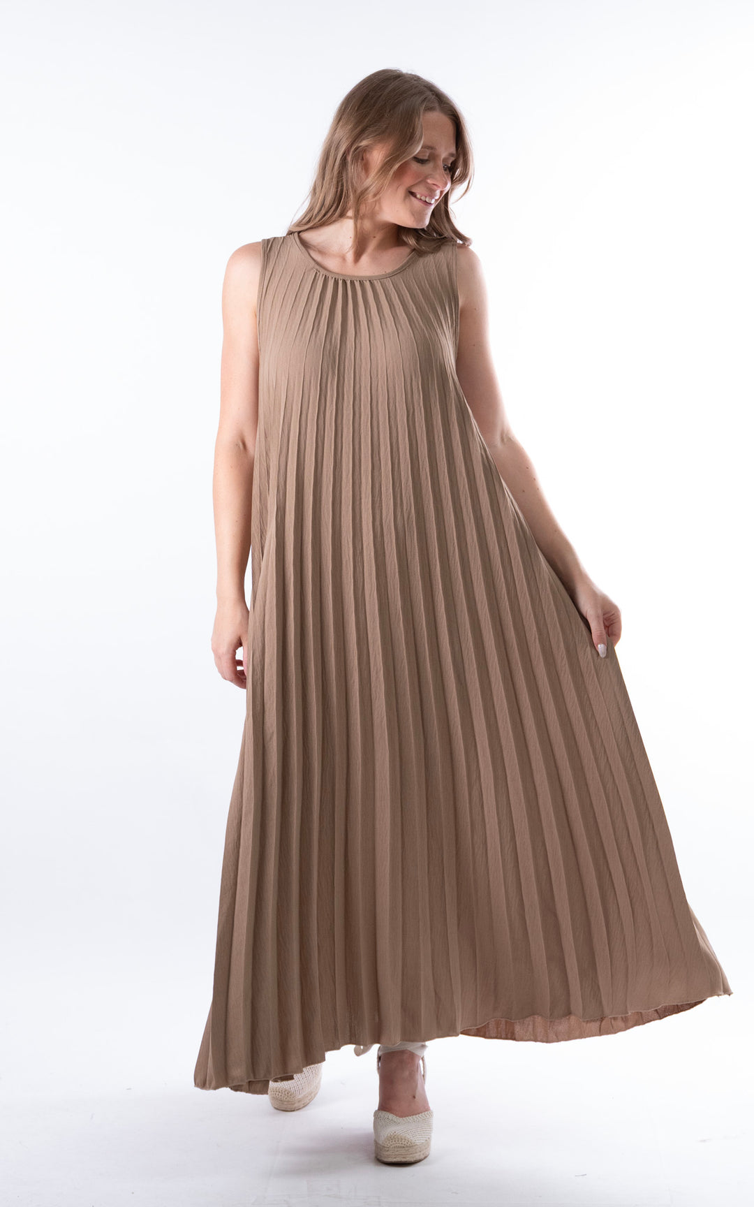 Zoe Maxi Pleated Dress | Sand