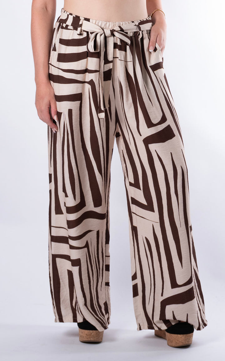 Zuri Pattern Trouser | Chocolate