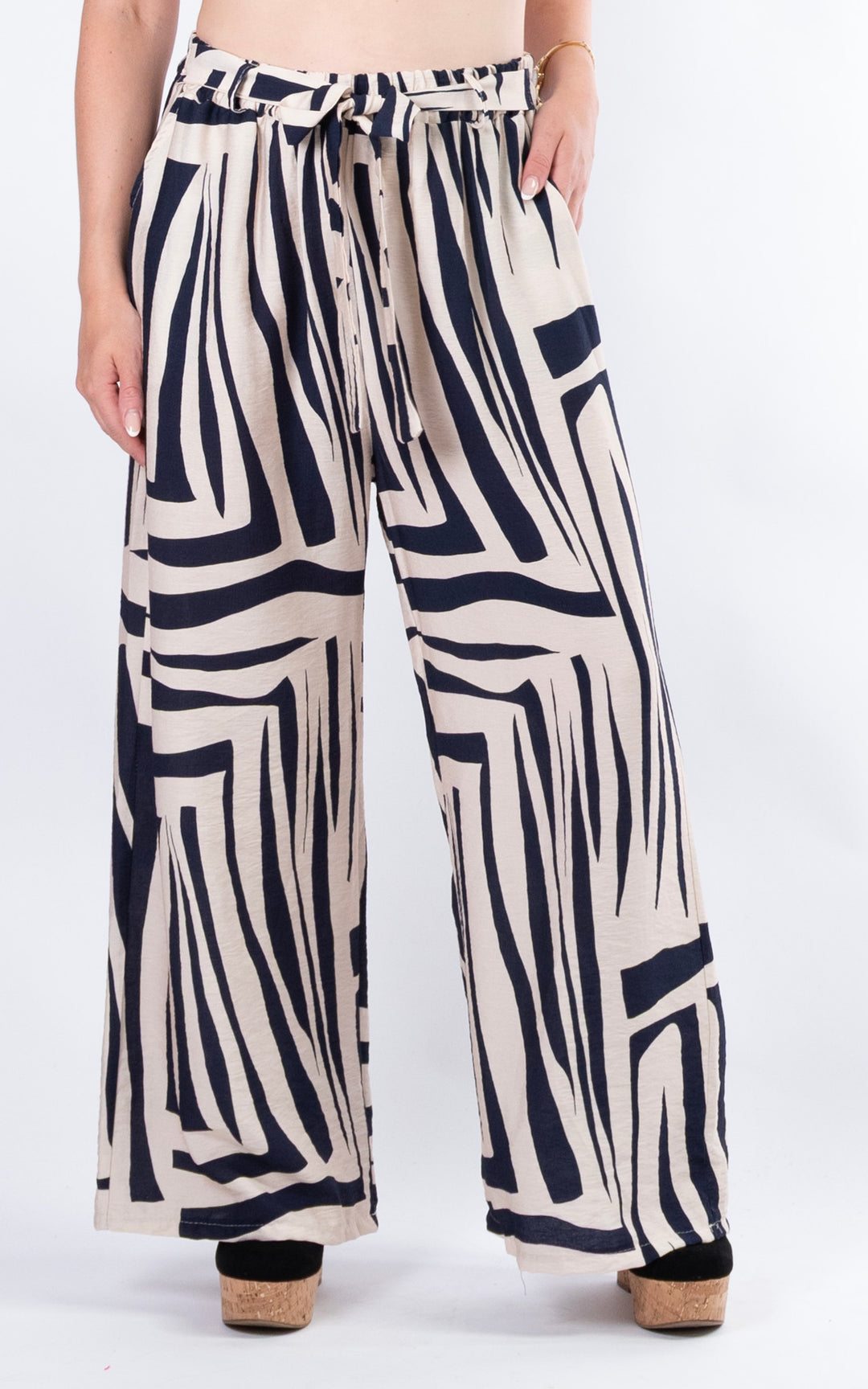 Zuri Pattern Trouser | Navy
