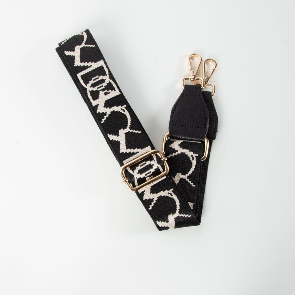 Briony Bag Strap | Geometric | Black