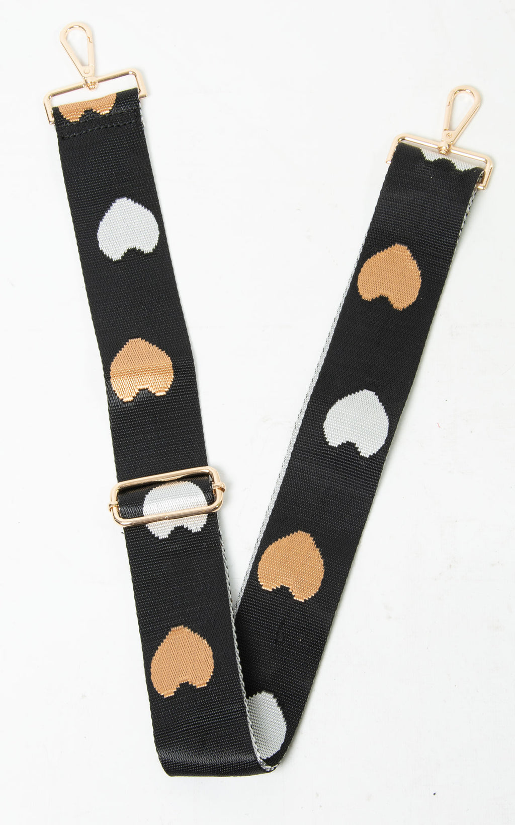 Briony Bag Strap | Hearts | Black/Silver