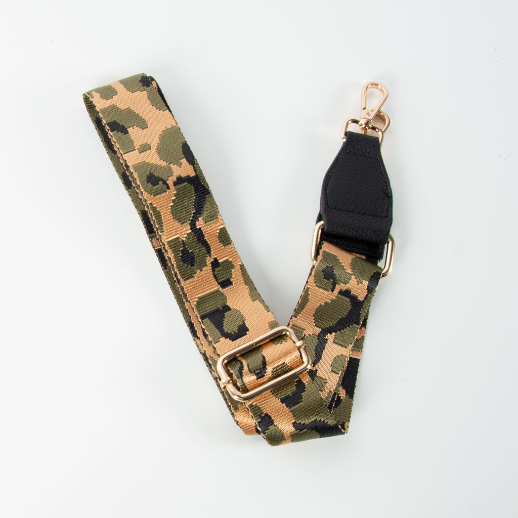 Briony Bag Strap | Leopard | Khaki