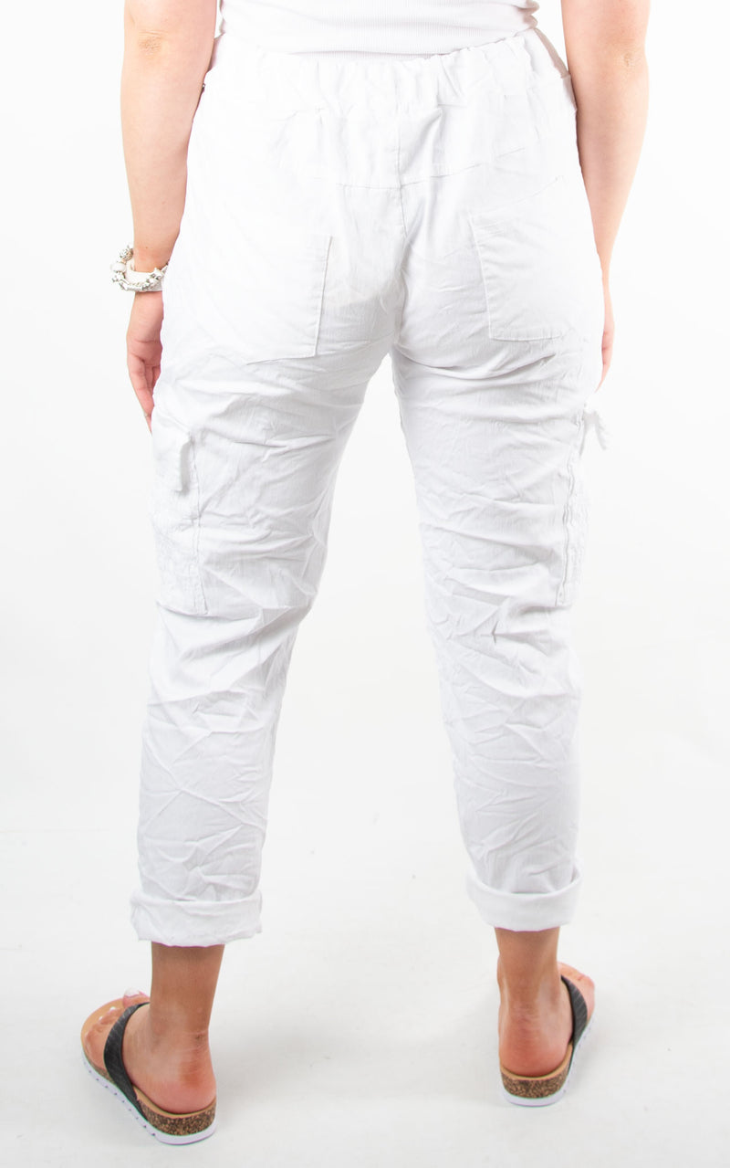 Cargo Magic Trousers | White