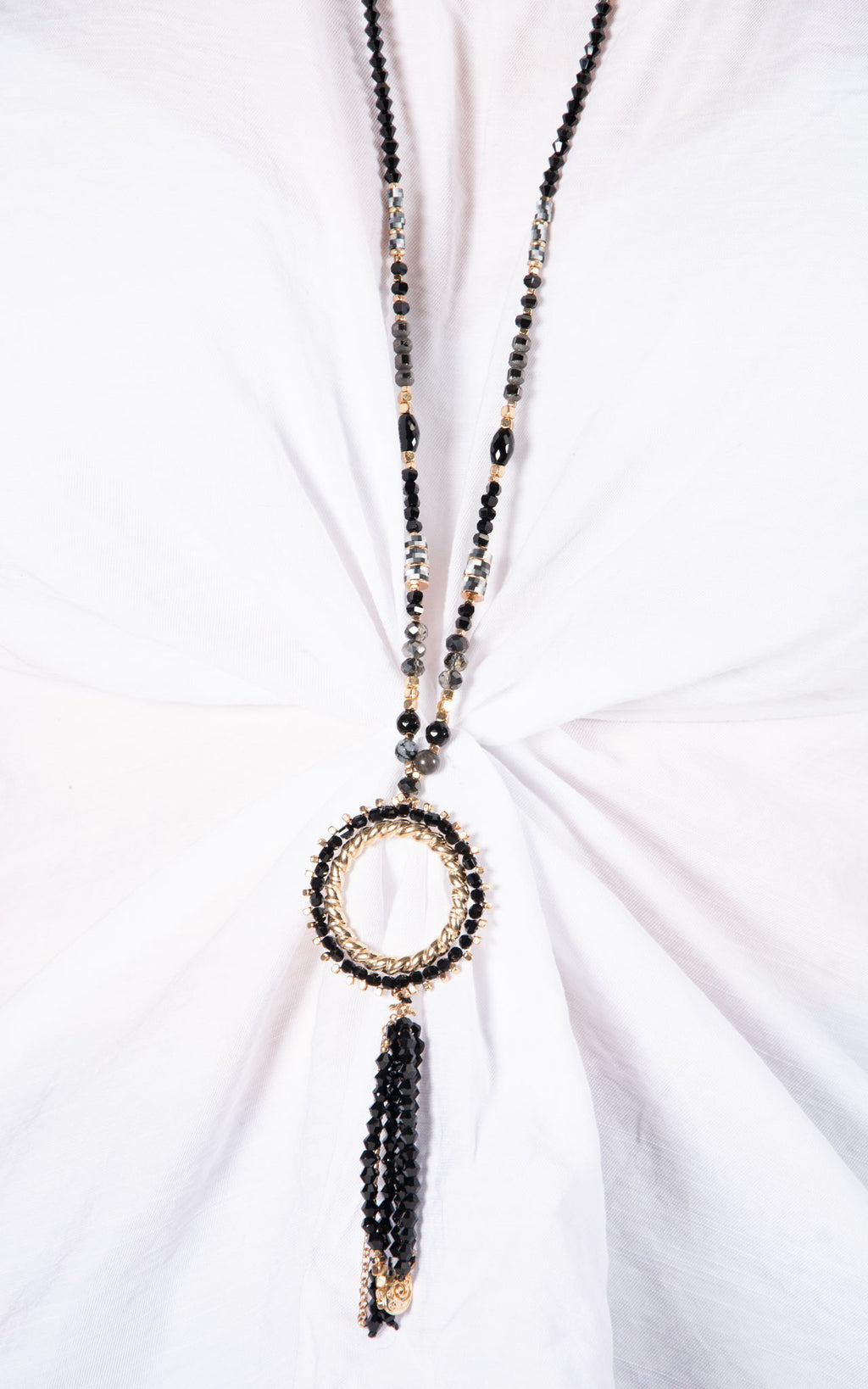 Necklace | Bead Tassel | Black
