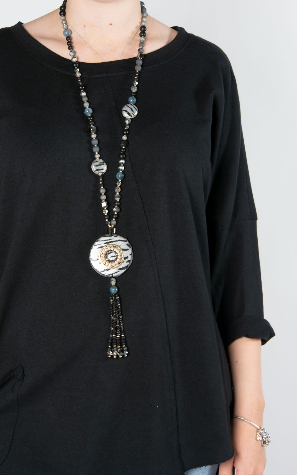 Belize Zebra Tassel | Silver
