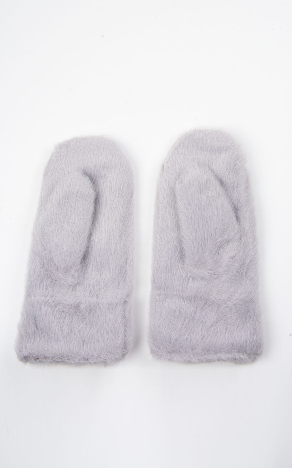 Faux Fur Mittens | Light Grey