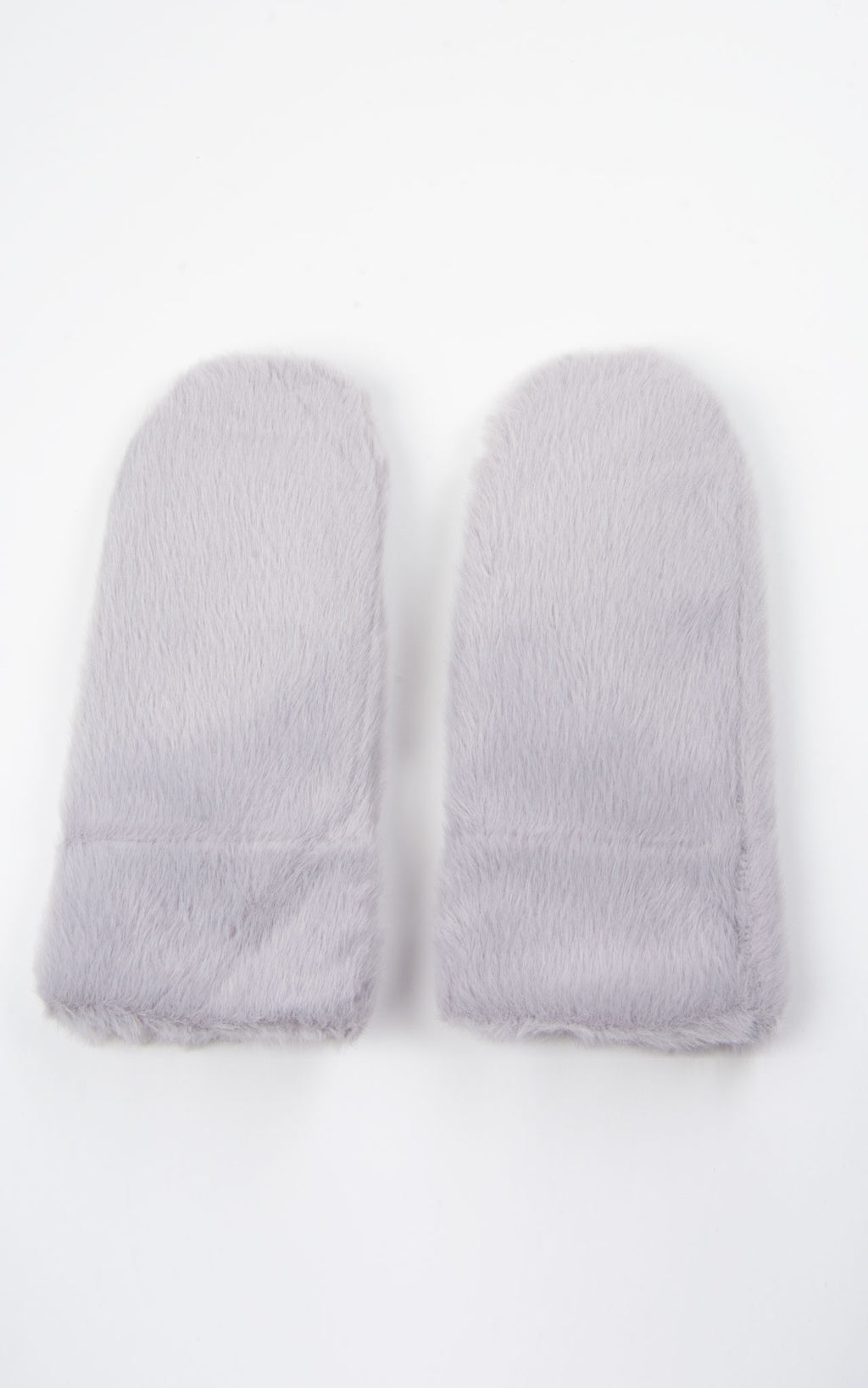 Faux Fur Mittens | Light Grey