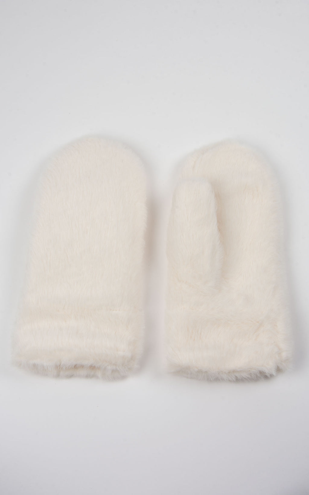 Faux Fur Mittens | White