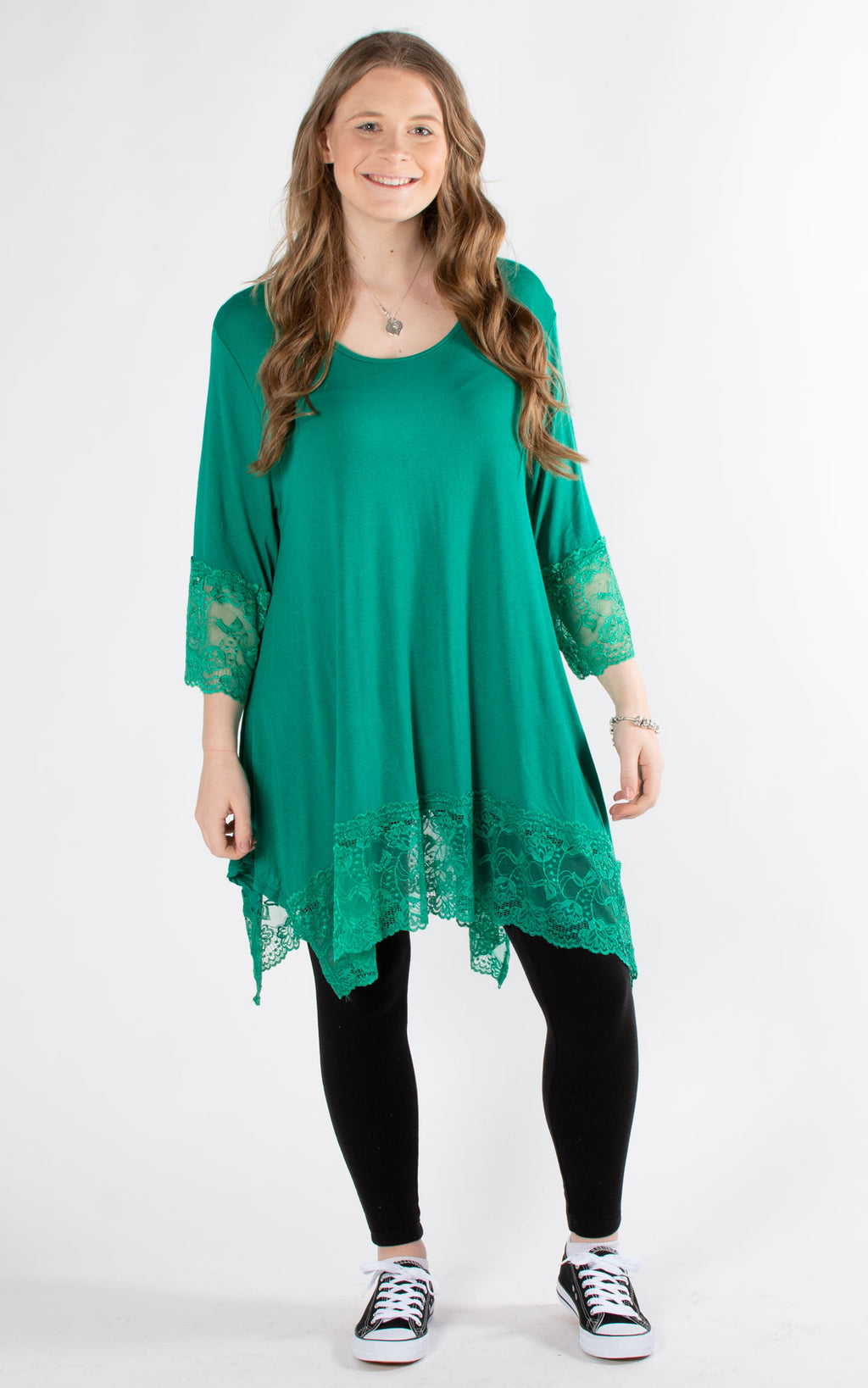 Lace Trim T | Green