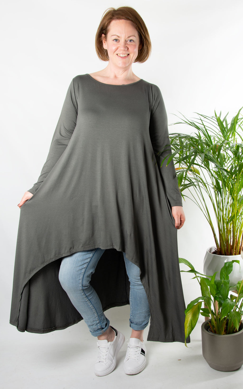 Layla High-Low Tunic | Charcoal