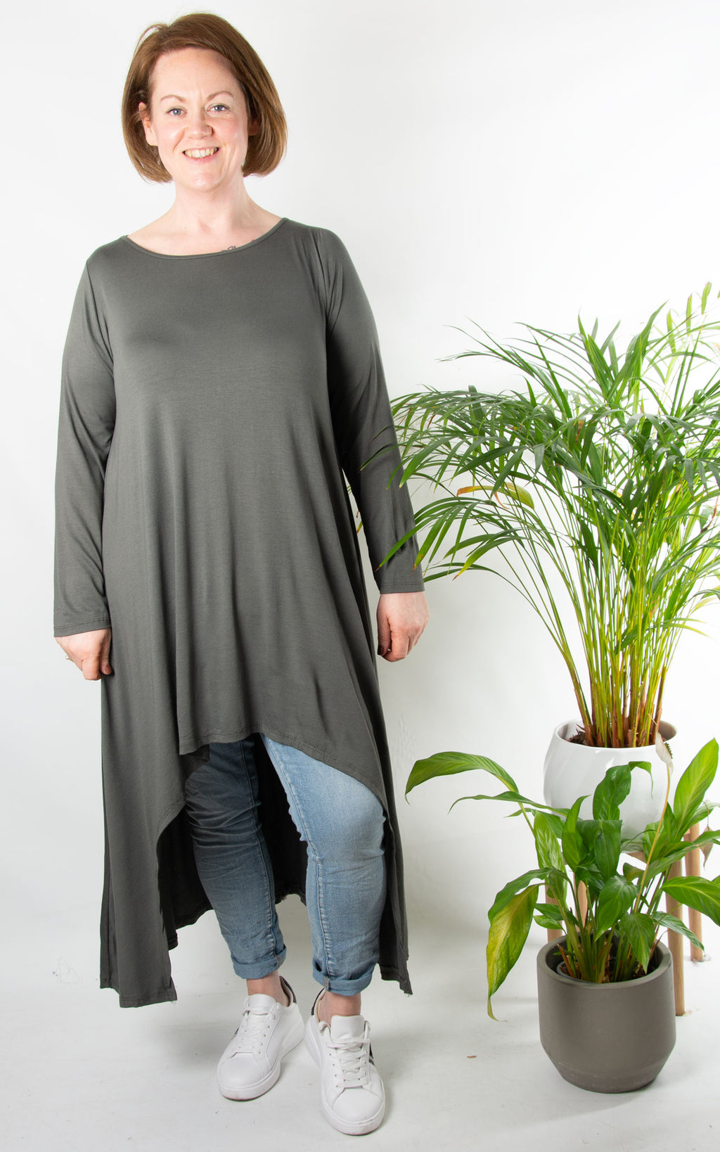 Layla High-Low Tunic | Charcoal