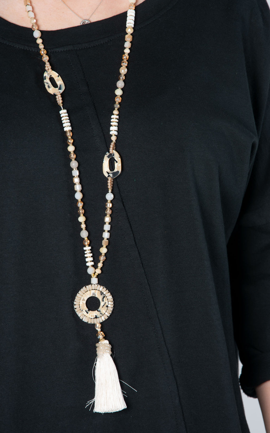 Marble Tassel Bead | Beige