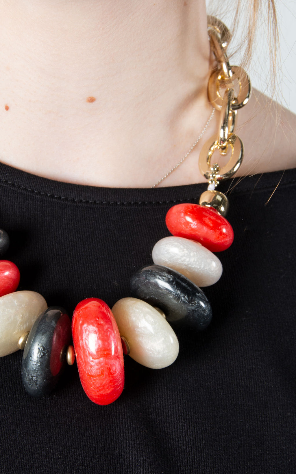 Pebble Chain Necklace | Red