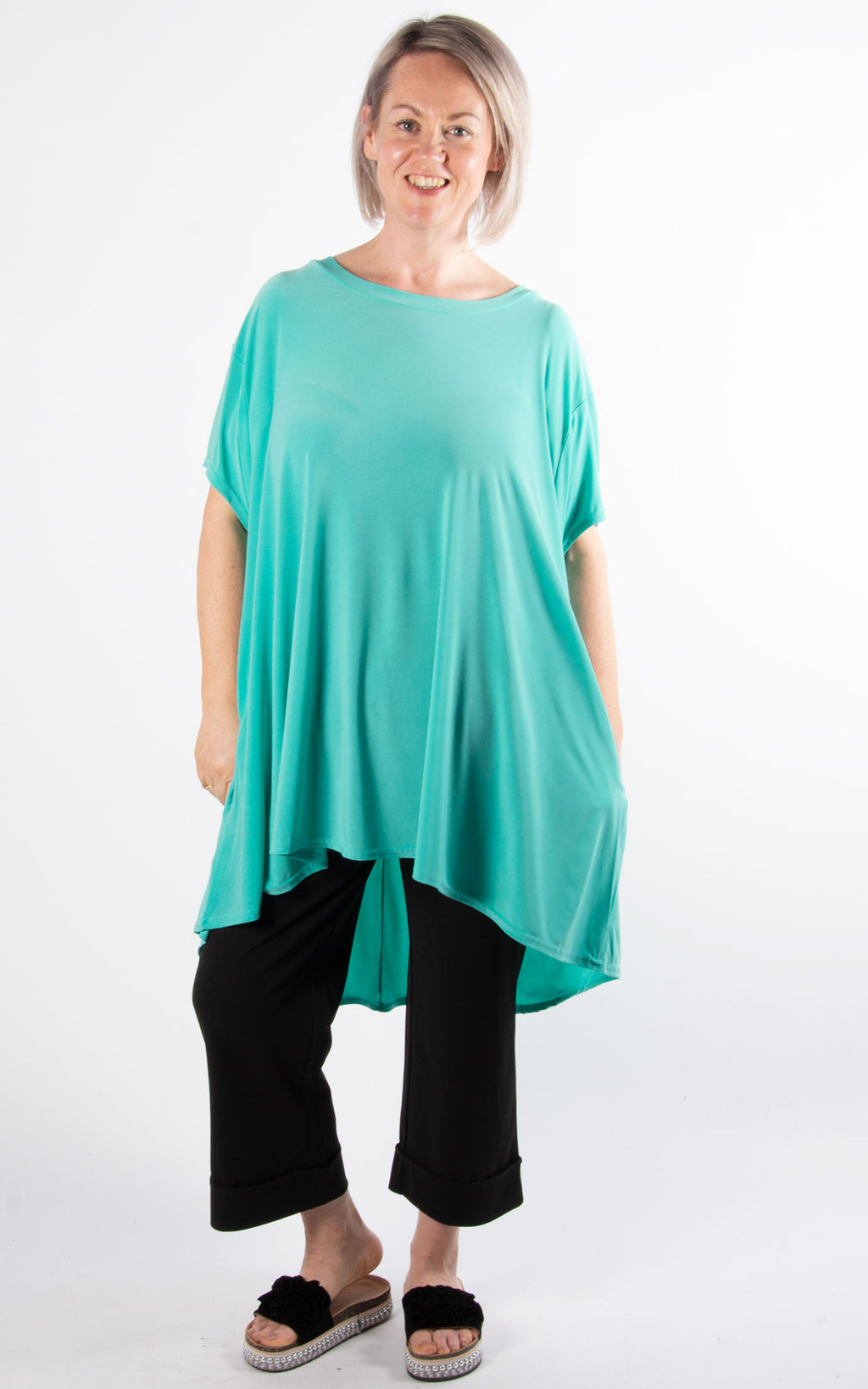 Polly Round Neck | Aqua