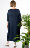 Rose Cocoon Dress | Navy