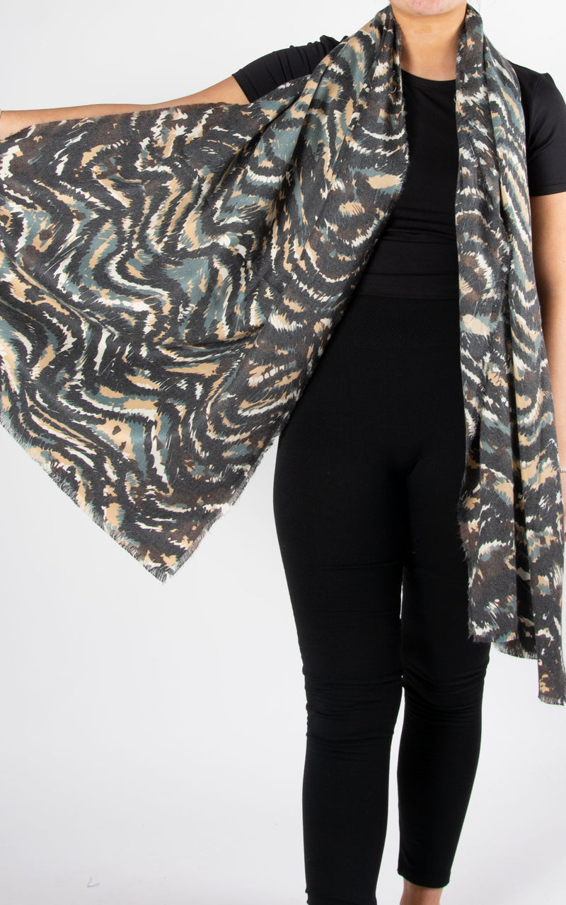 Scarf | Abstract Tiger | Teal