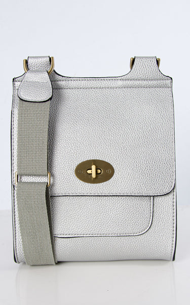 Silver top messenger bag