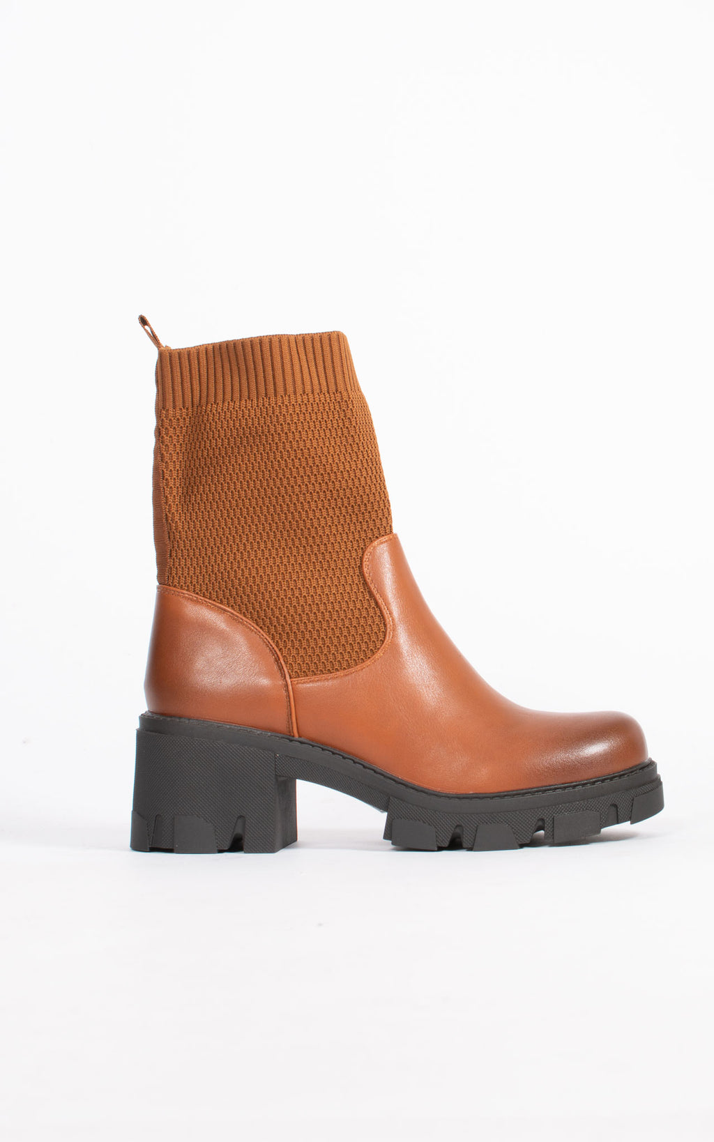 Sock Ankle Boot | Tan