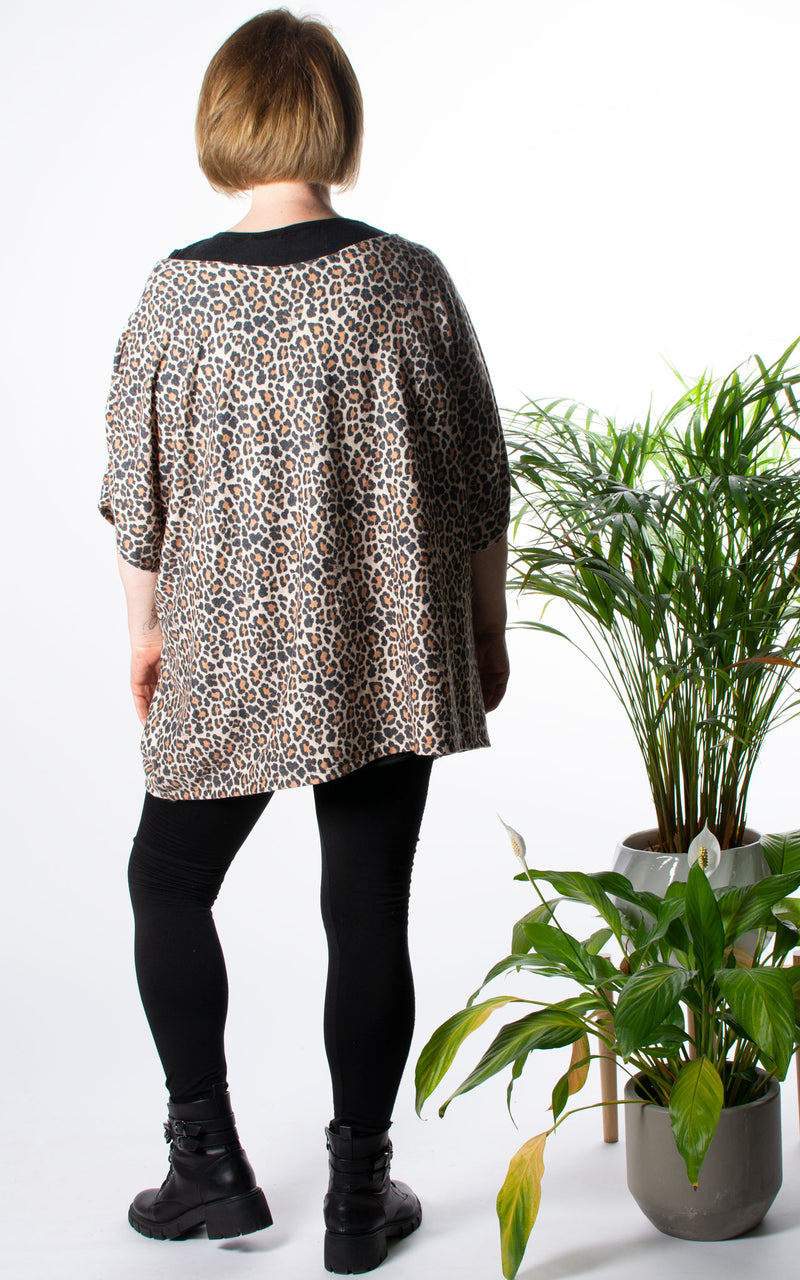 Soft Knit T-Shirt | Leopard | Beige