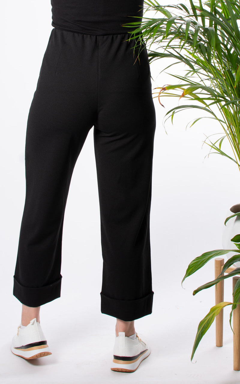 Turn Up Trousers | Black