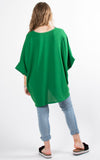 Whoopi Twisted V-Neck Top | Green