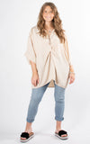 Whoopi Twisted V-Neck Top | Stone